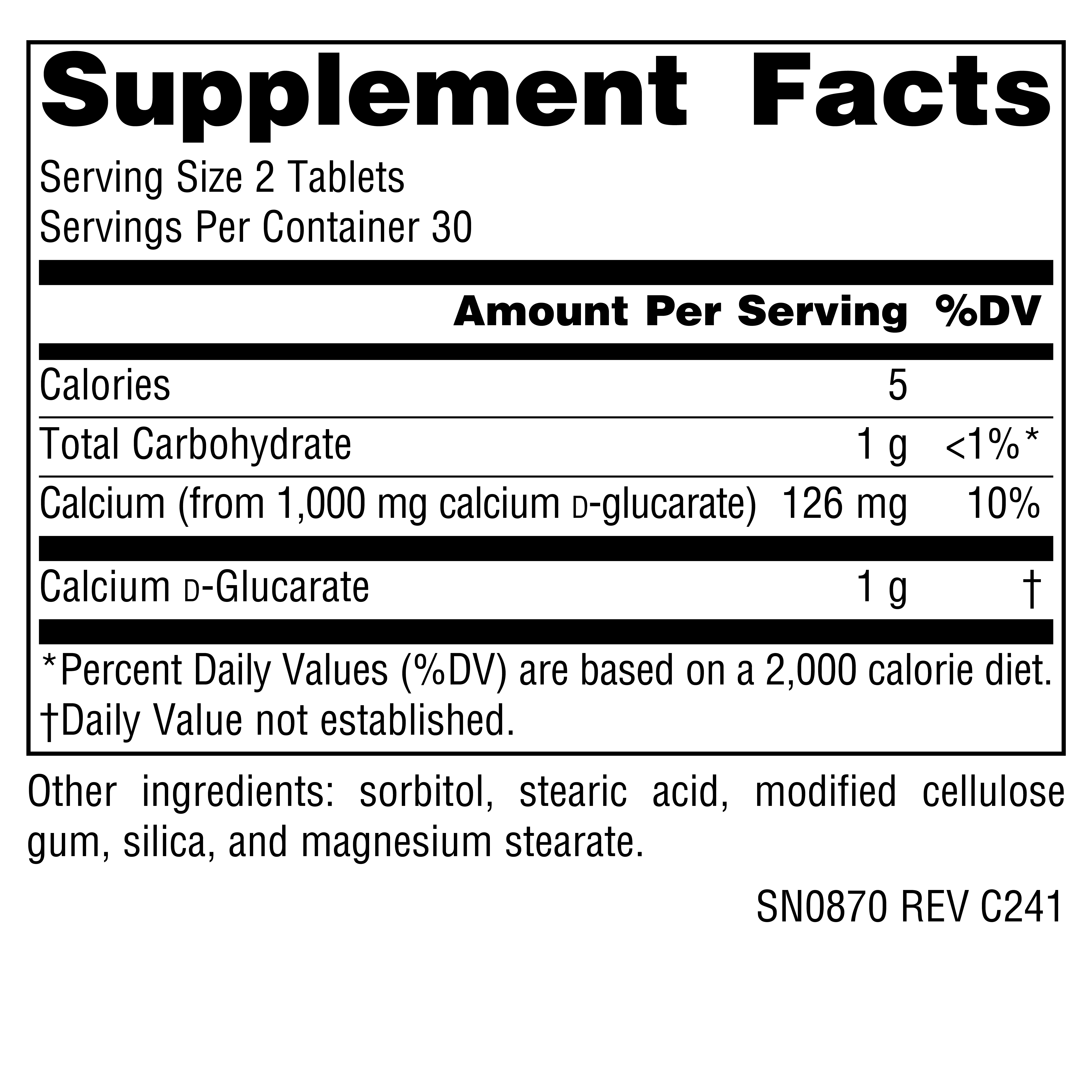 Supplement facts image