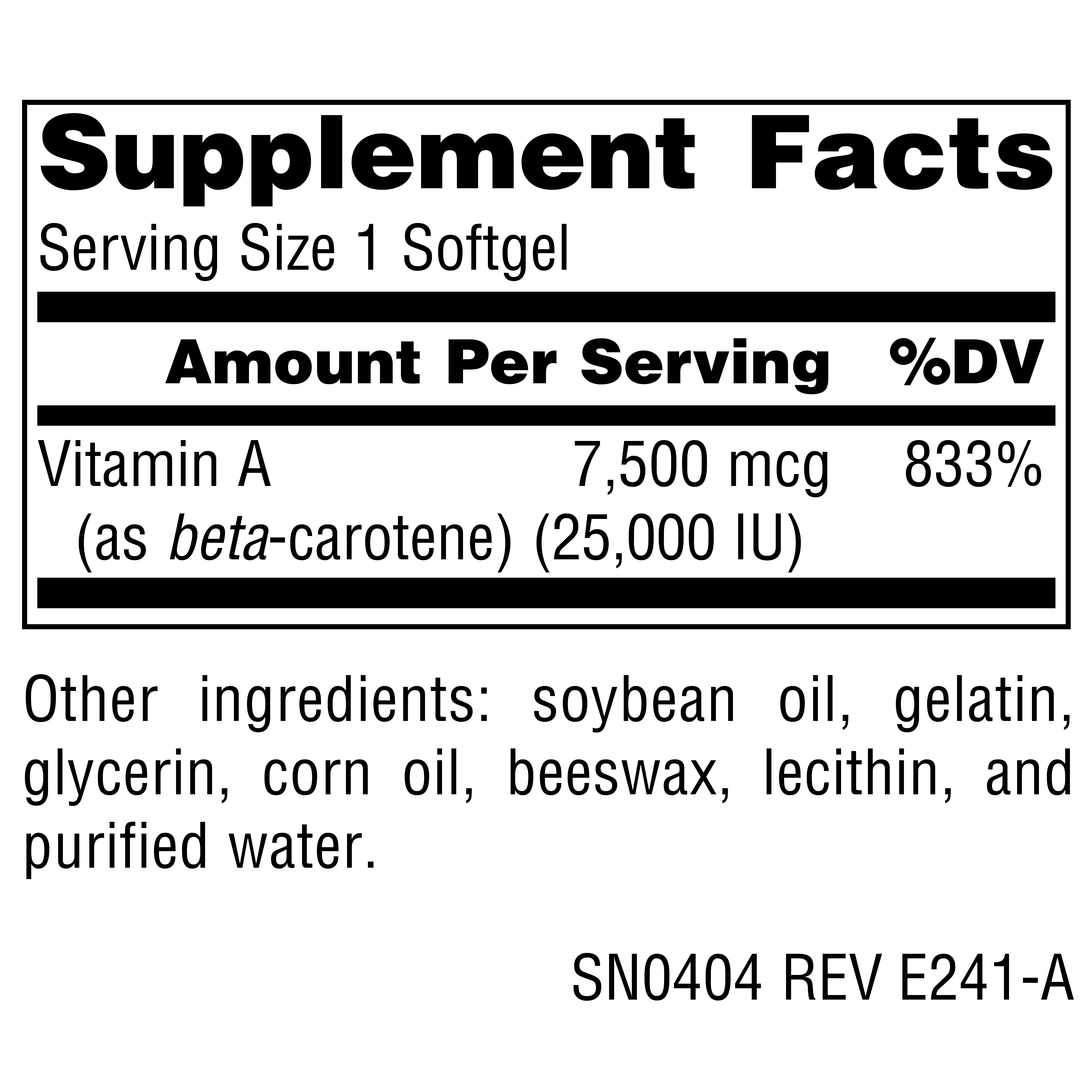 Supplement facts image