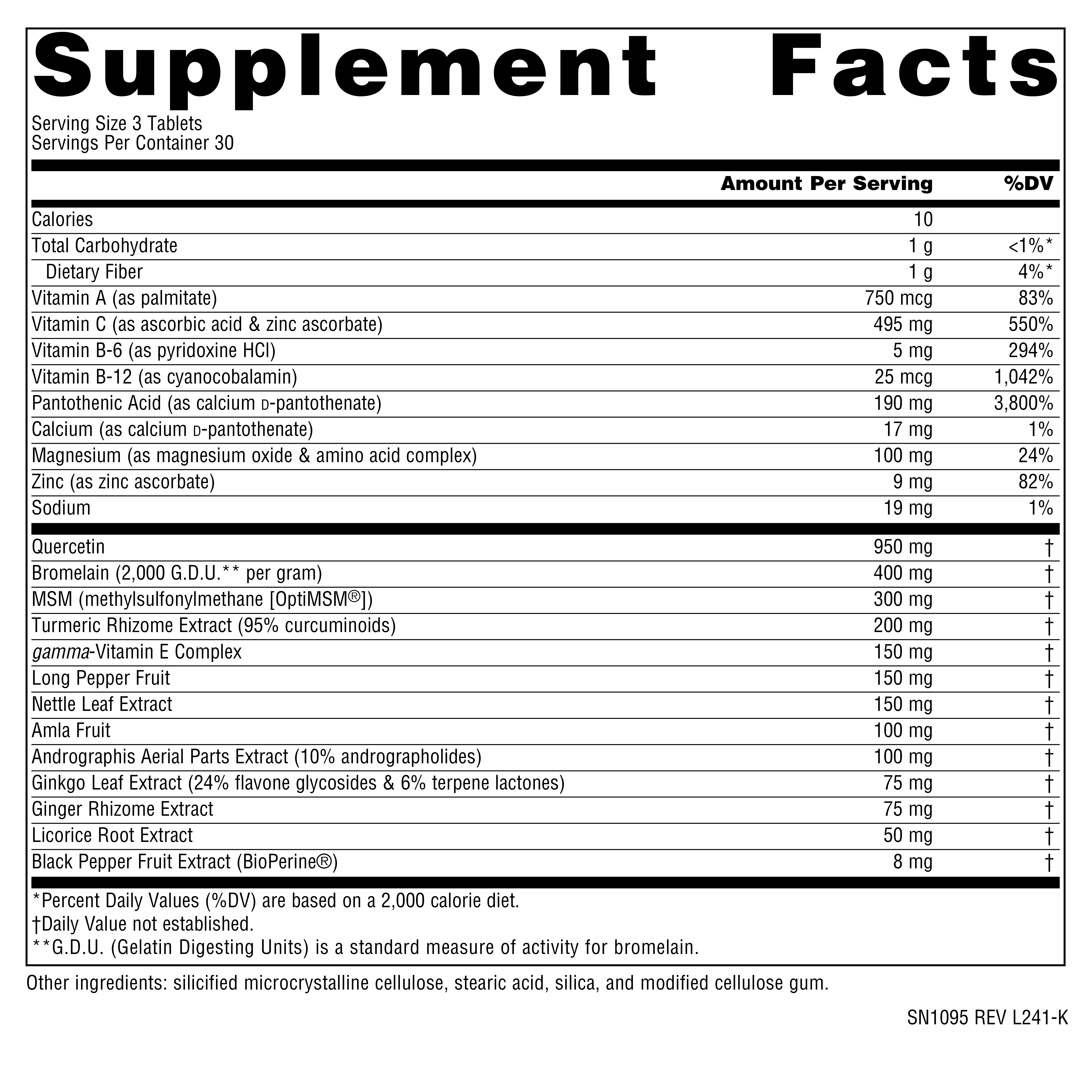 Supplement facts image