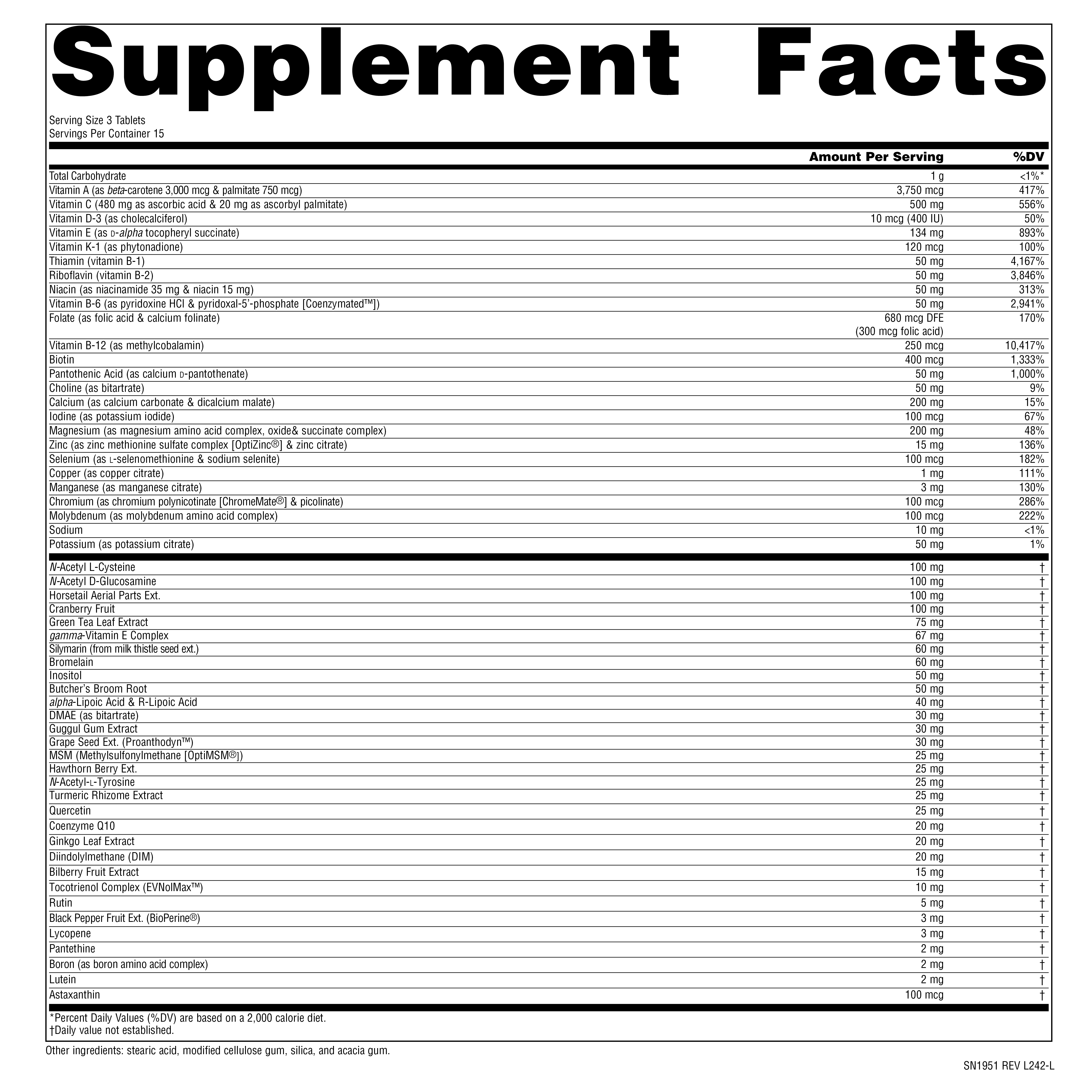 Supplement facts image
