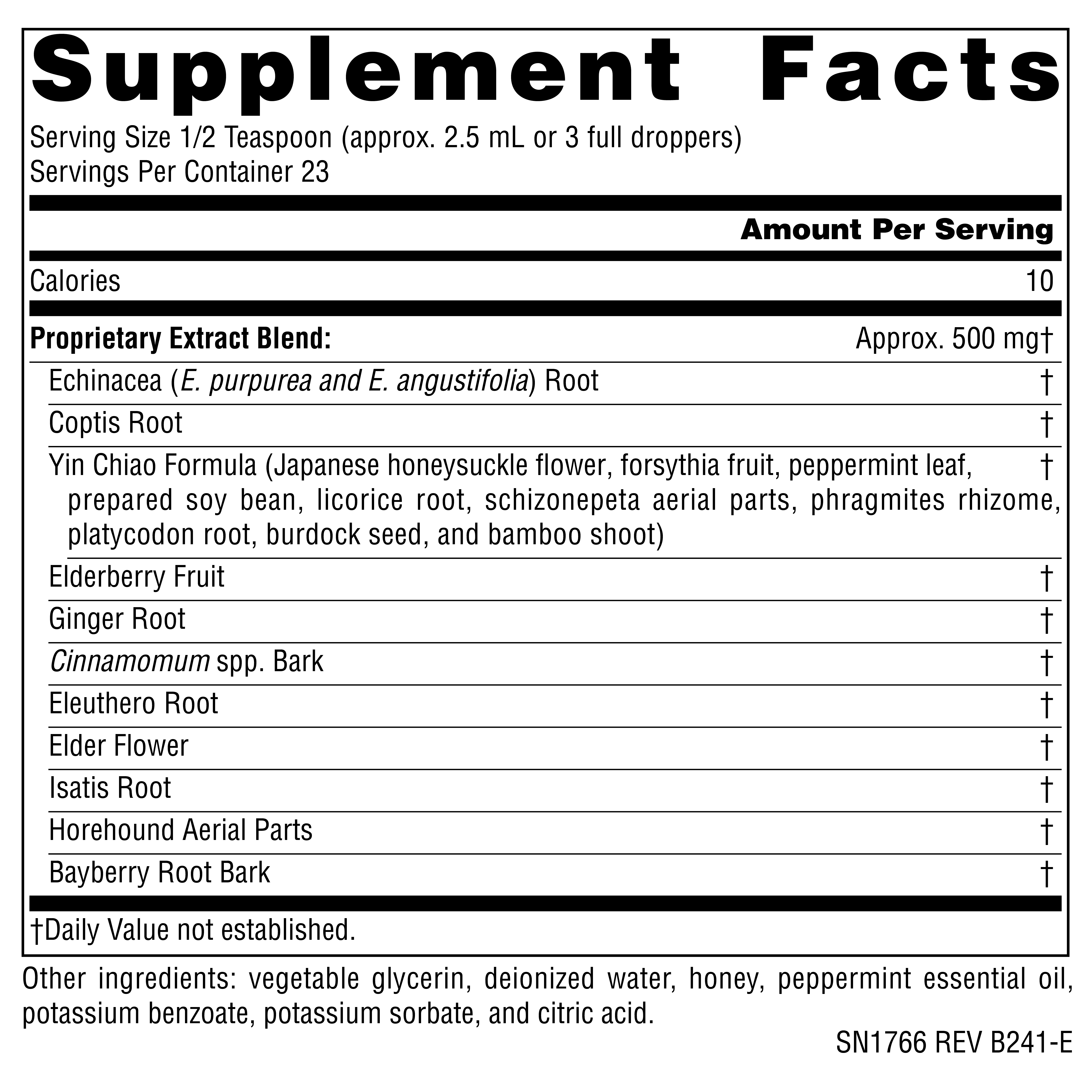 Supplement facts image
