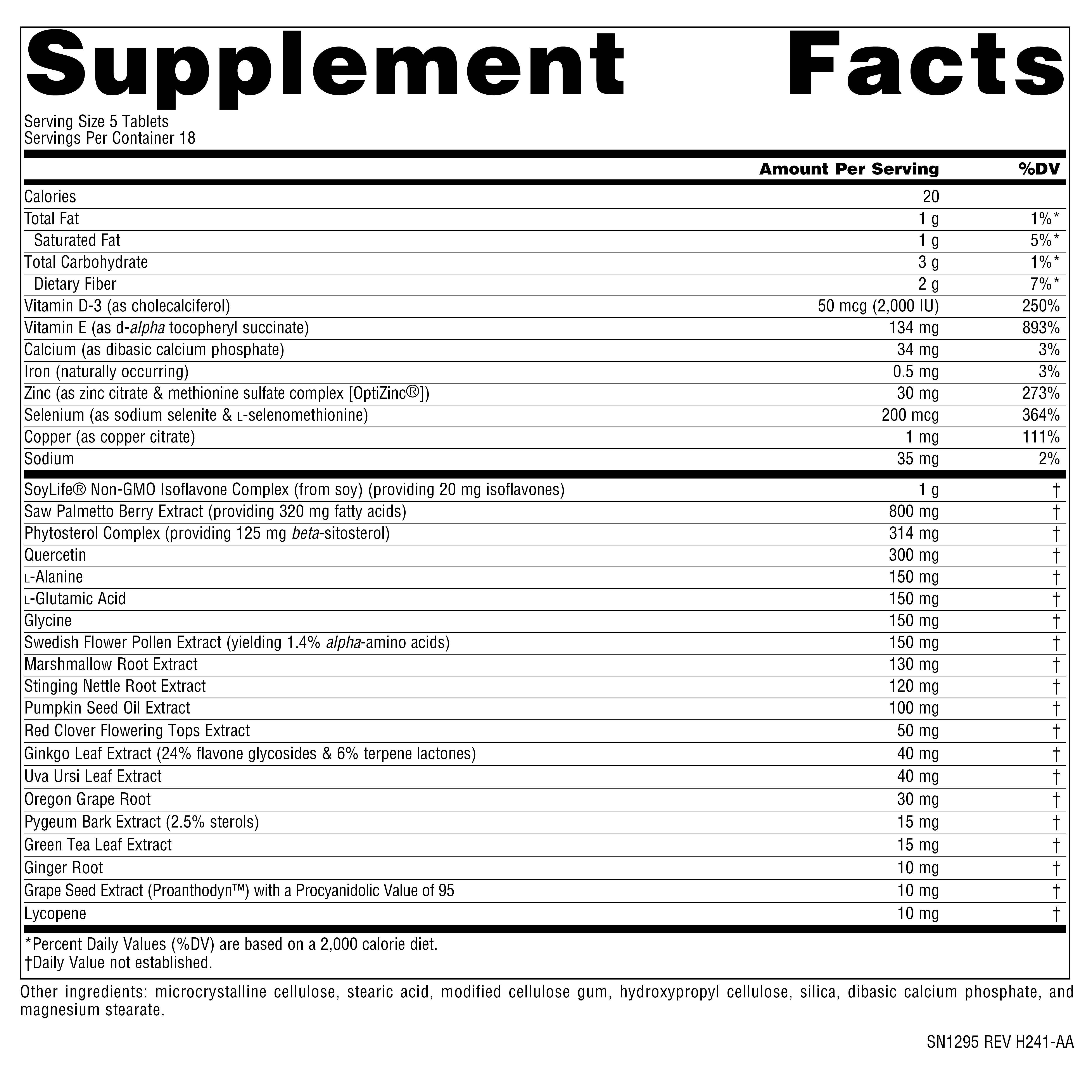 Supplement facts image