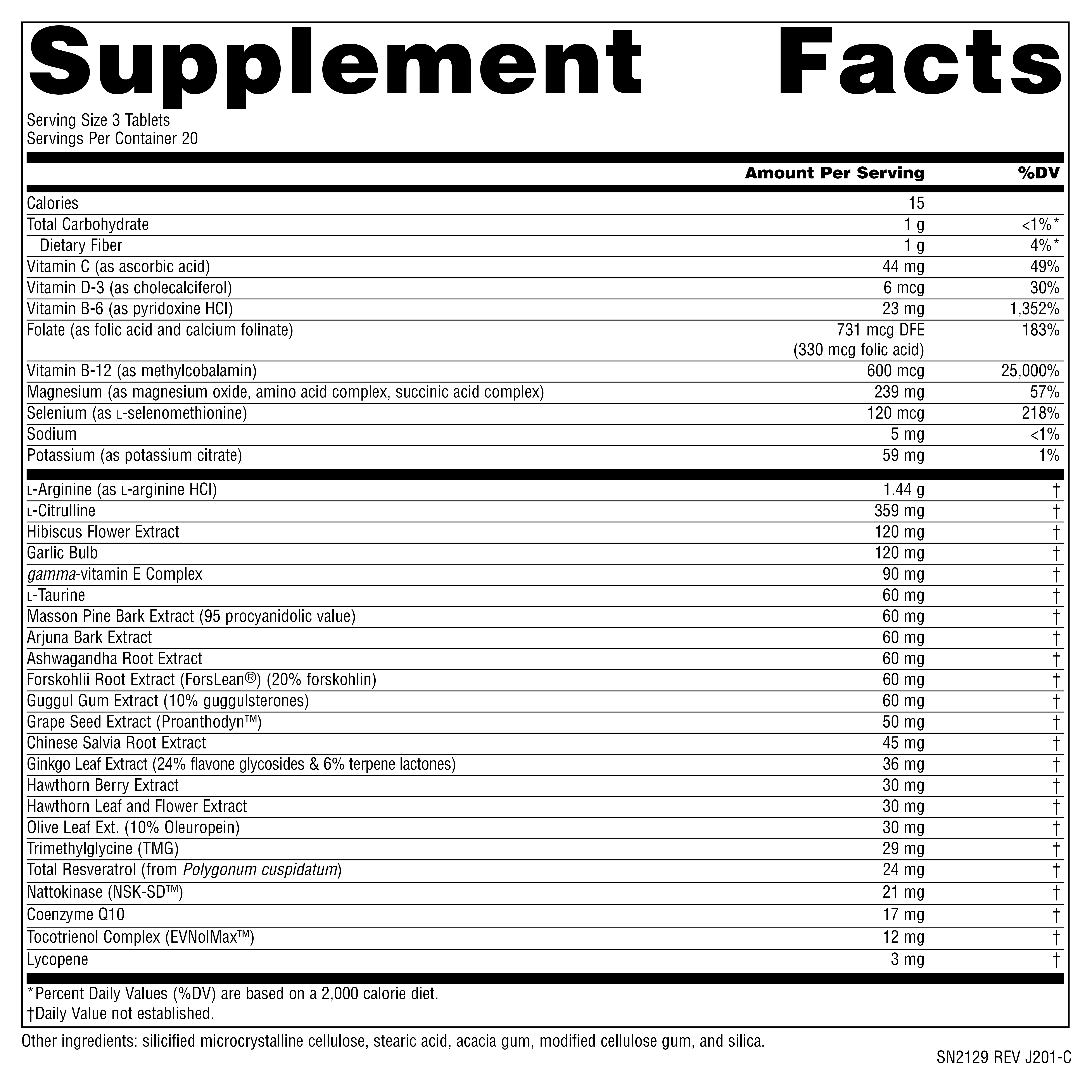 Supplement facts image