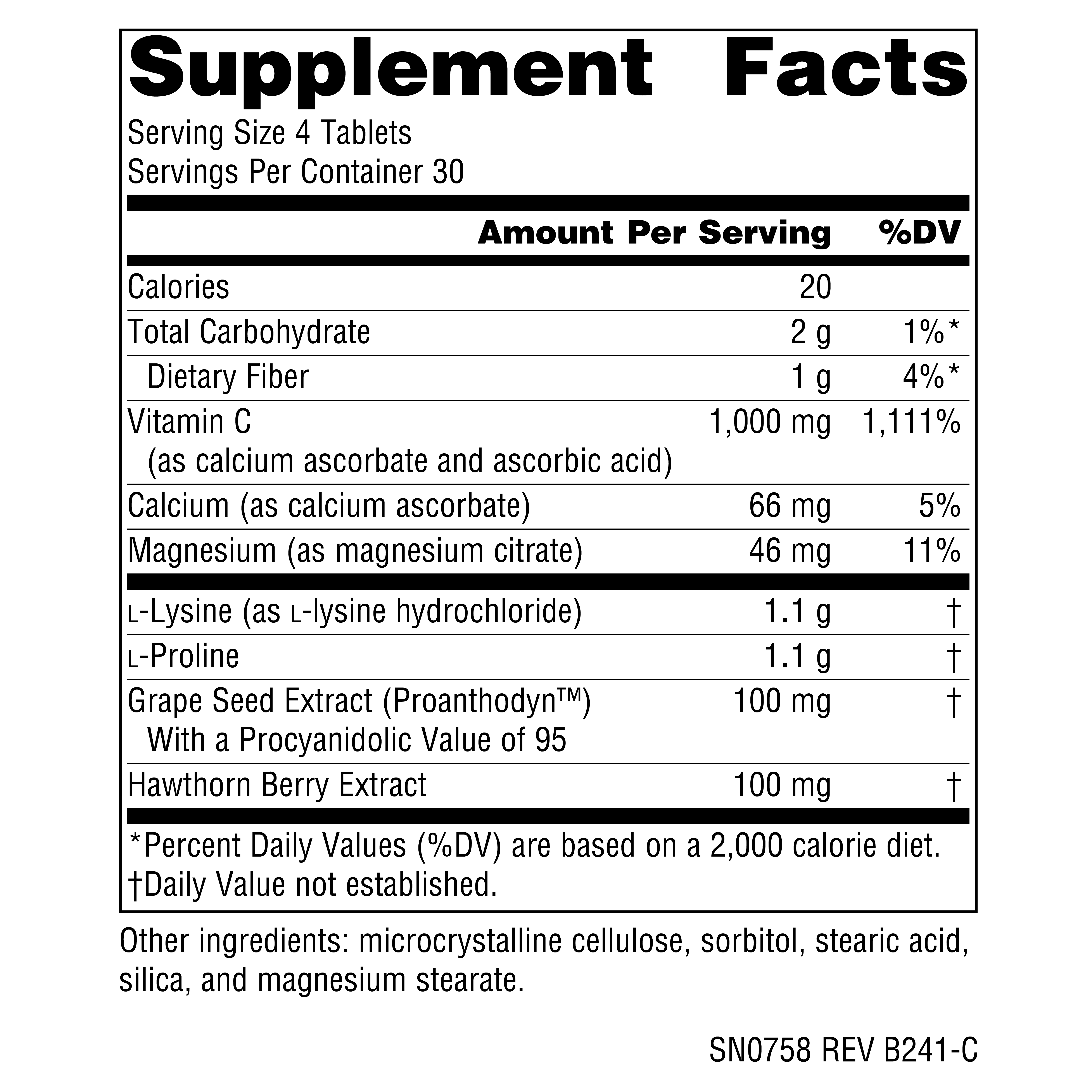 Supplement facts image