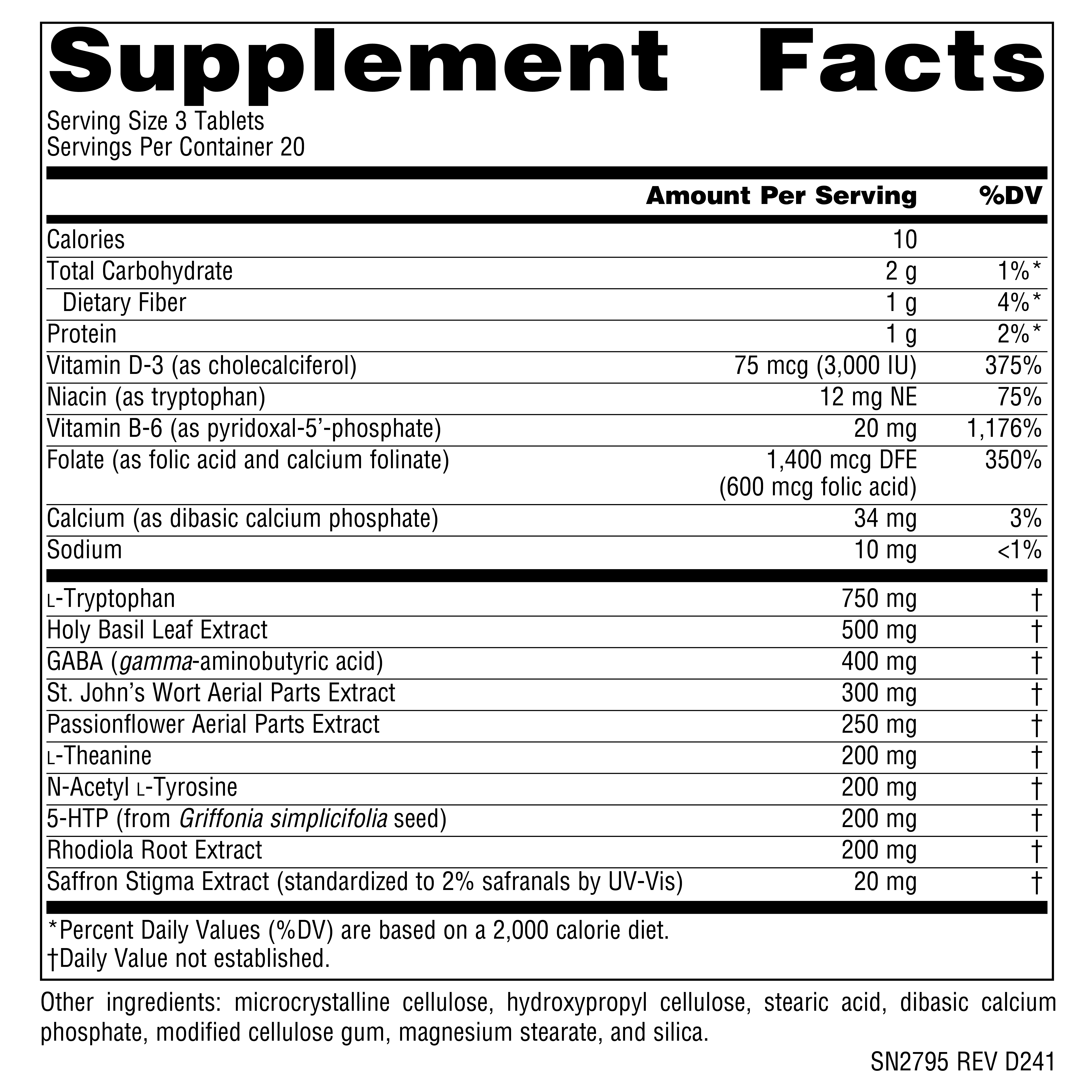 Supplement facts image