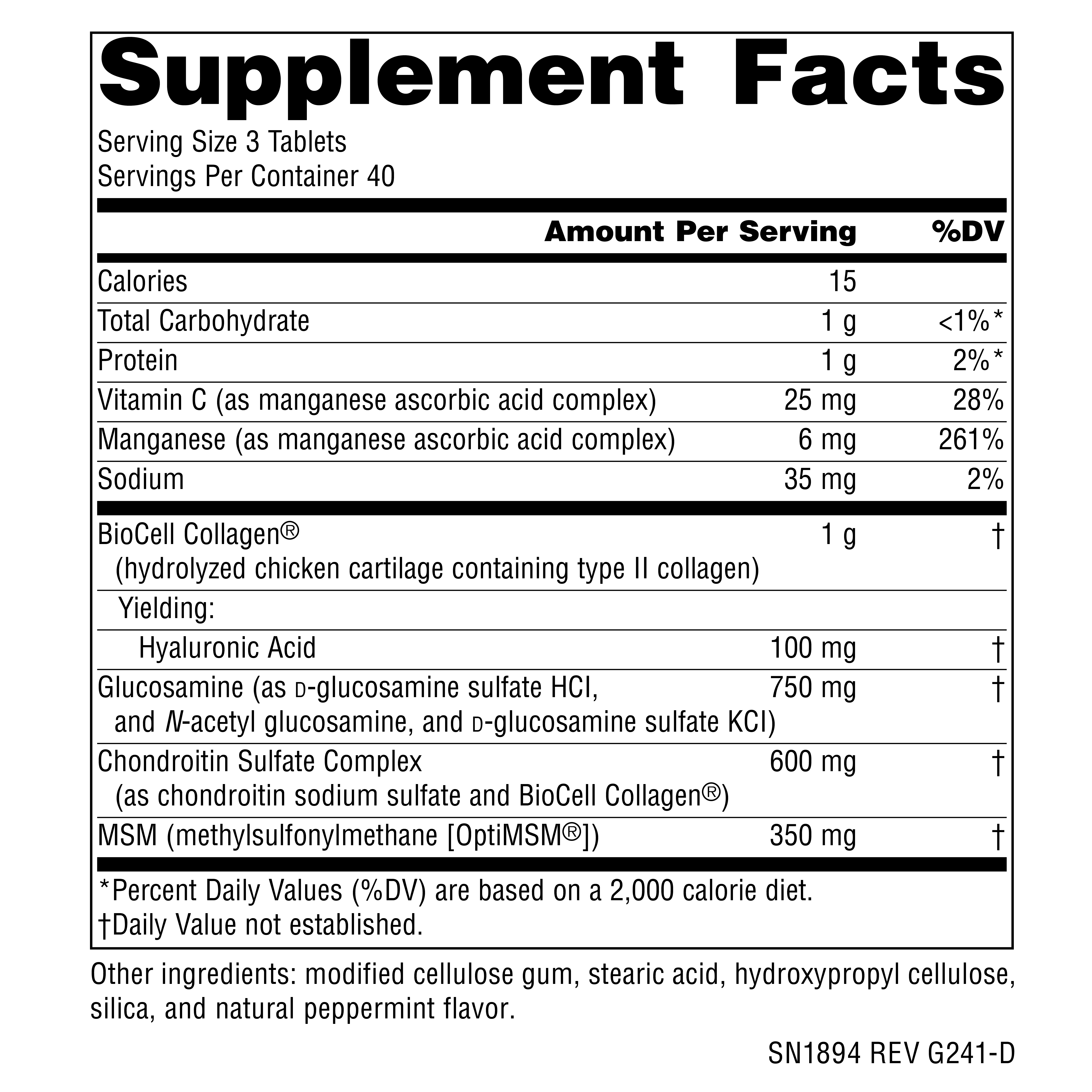 Supplement facts image