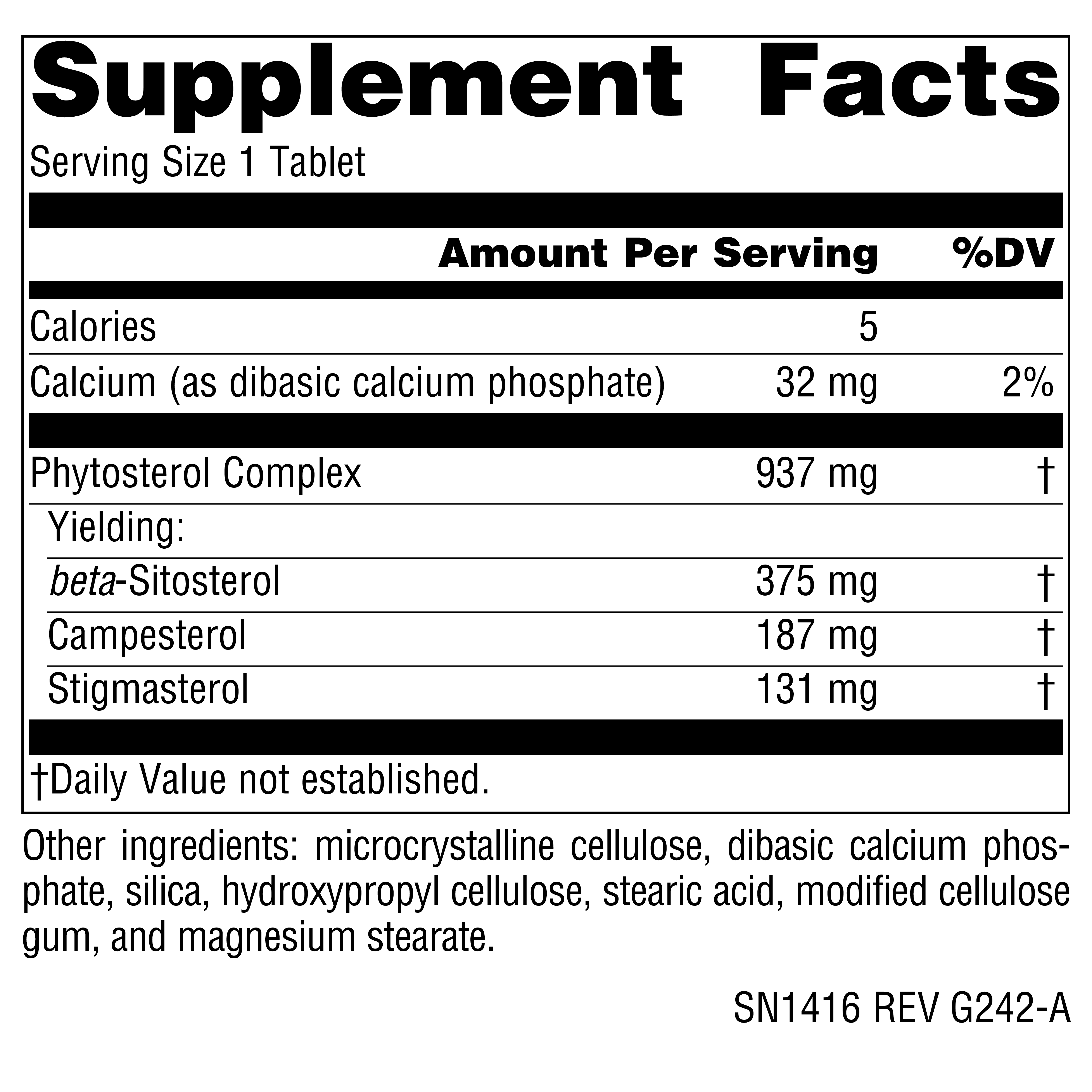 Supplement facts image