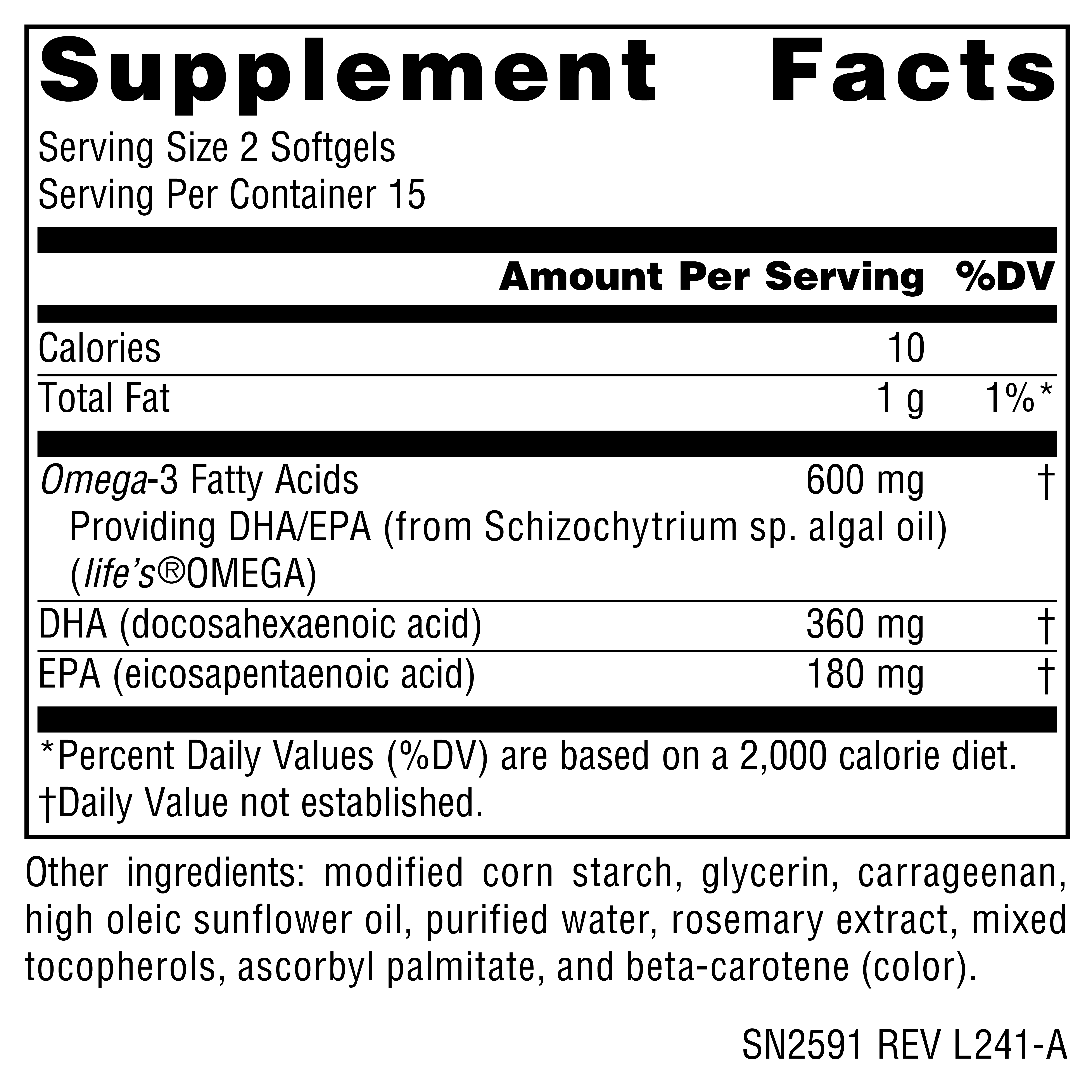 Supplement facts image