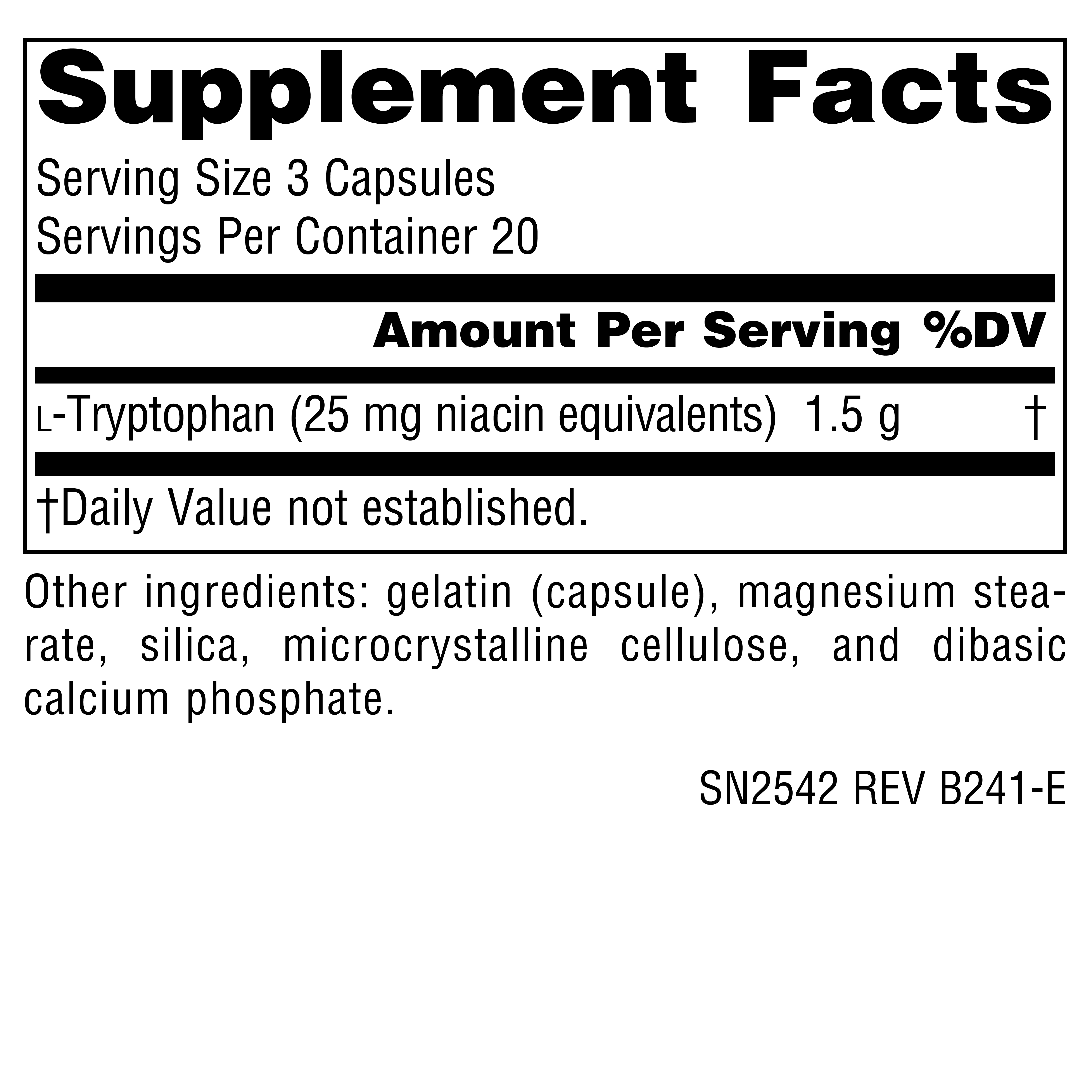 Supplement facts image