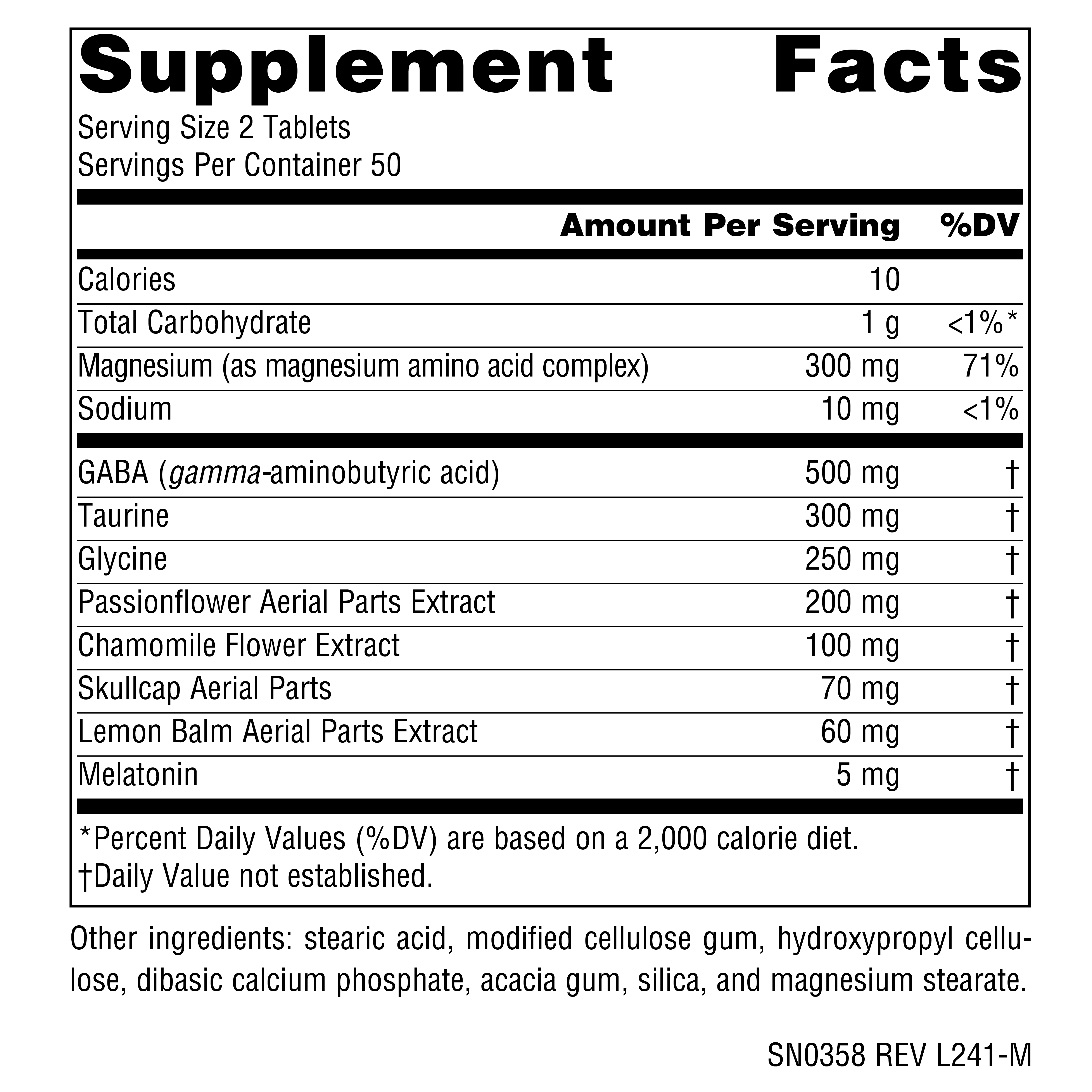 Supplement facts image