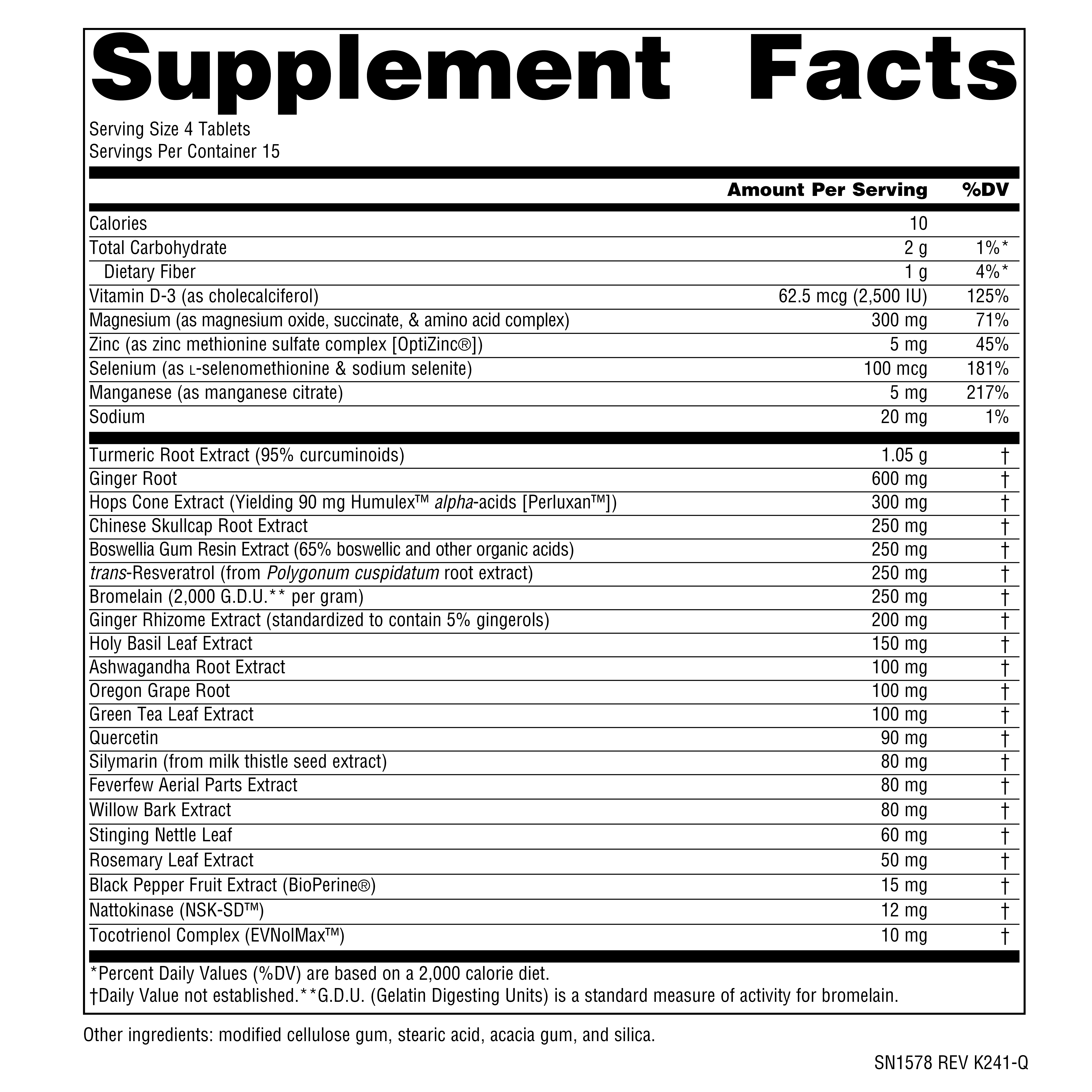 Supplement facts image