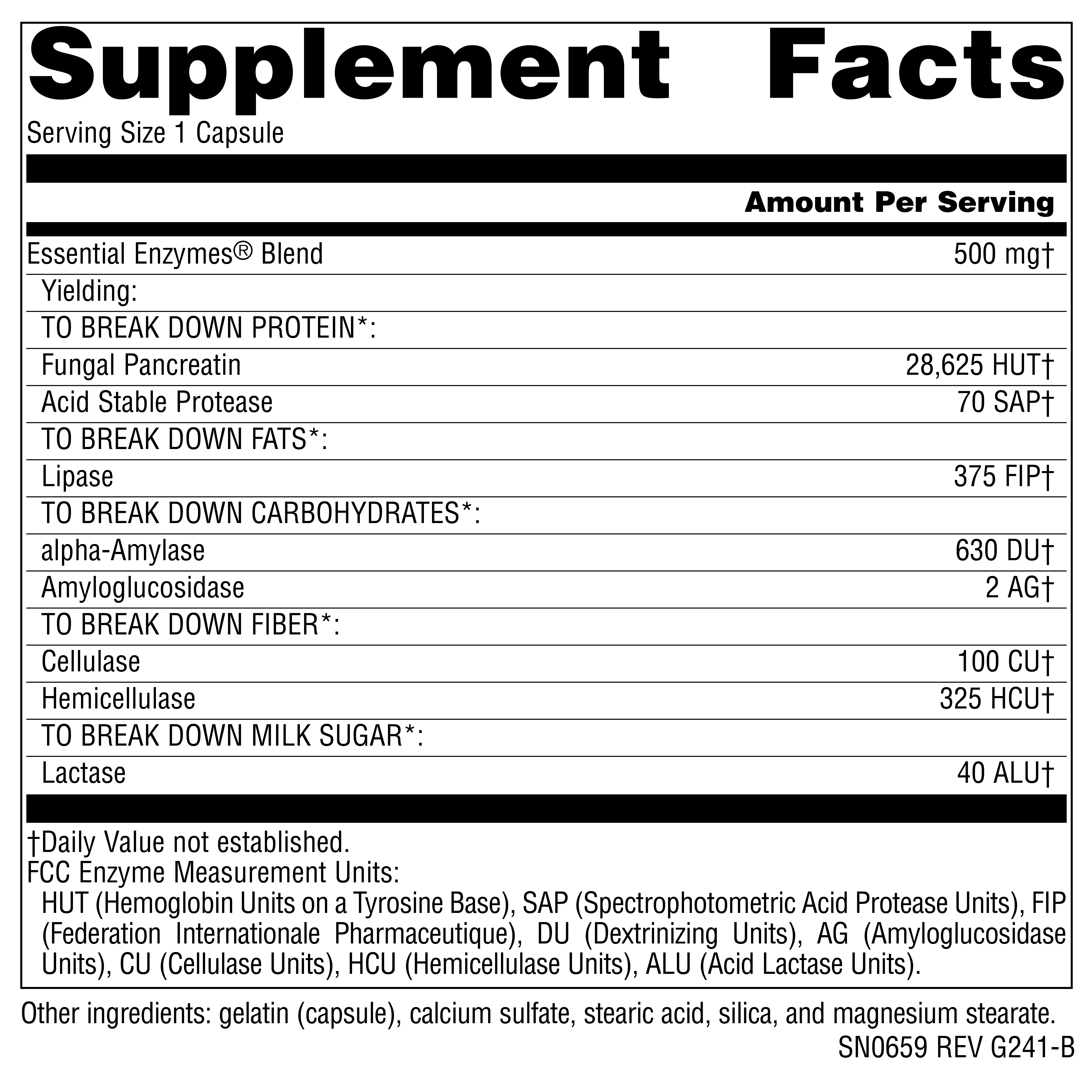 Supplement facts image