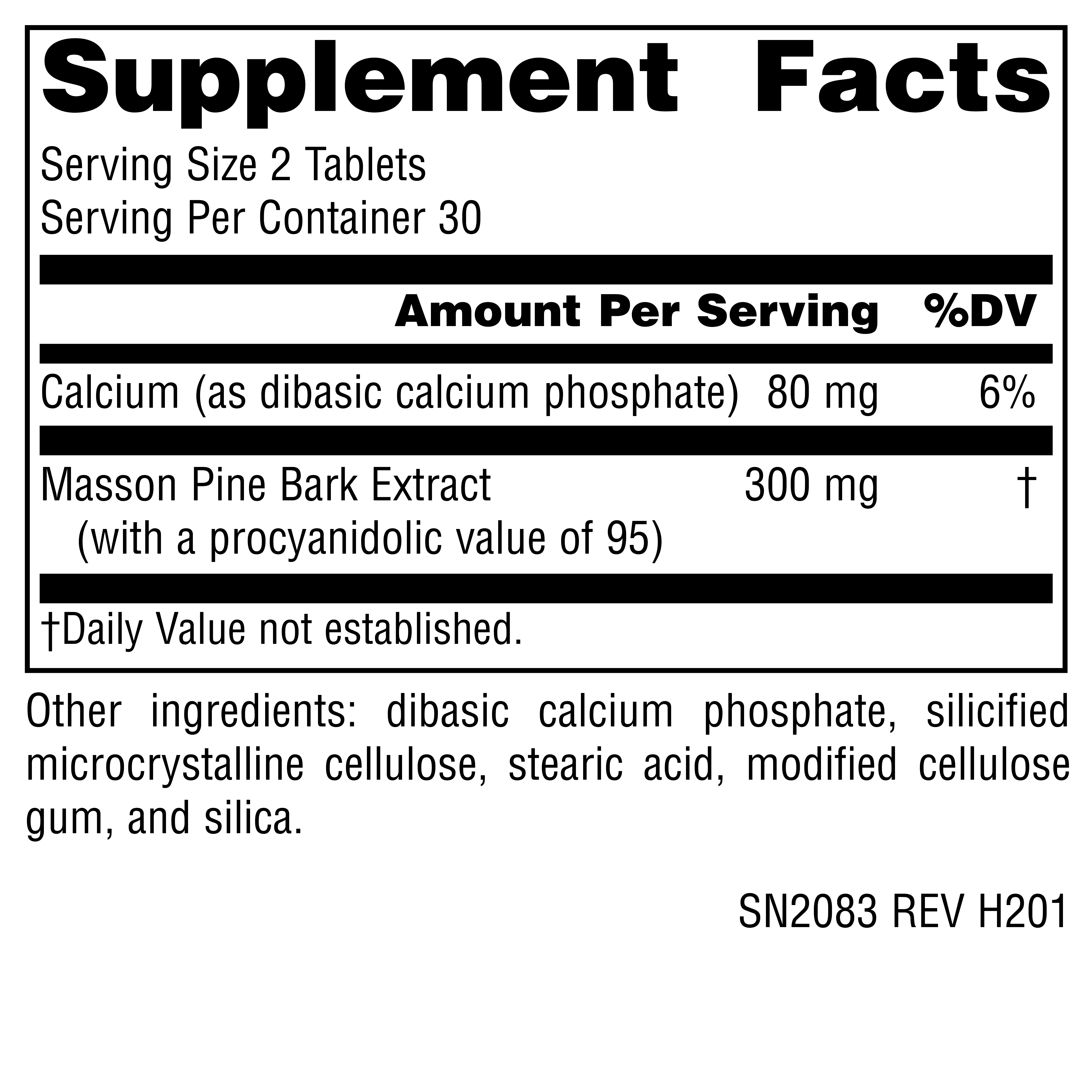 Supplement facts image