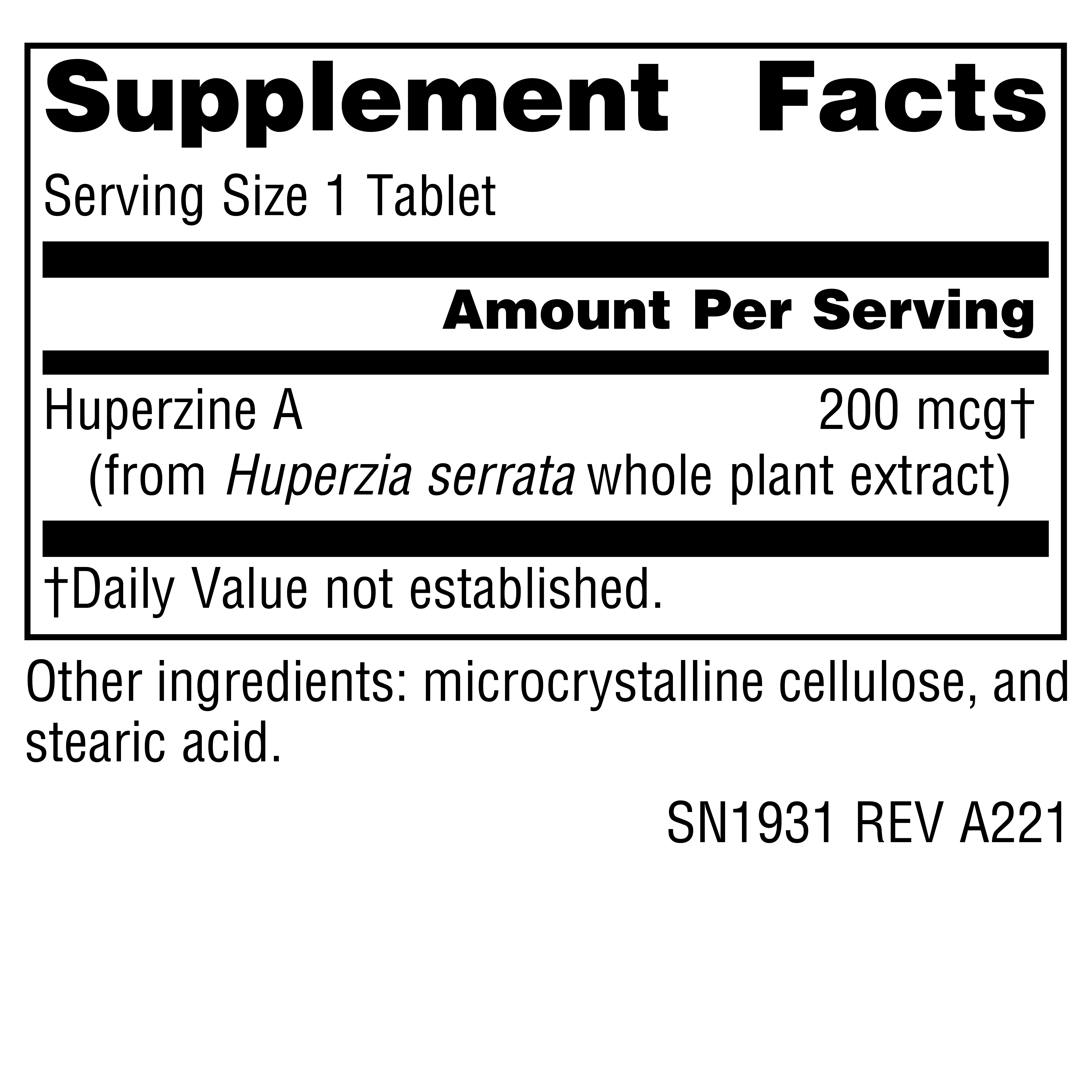 Supplement facts image