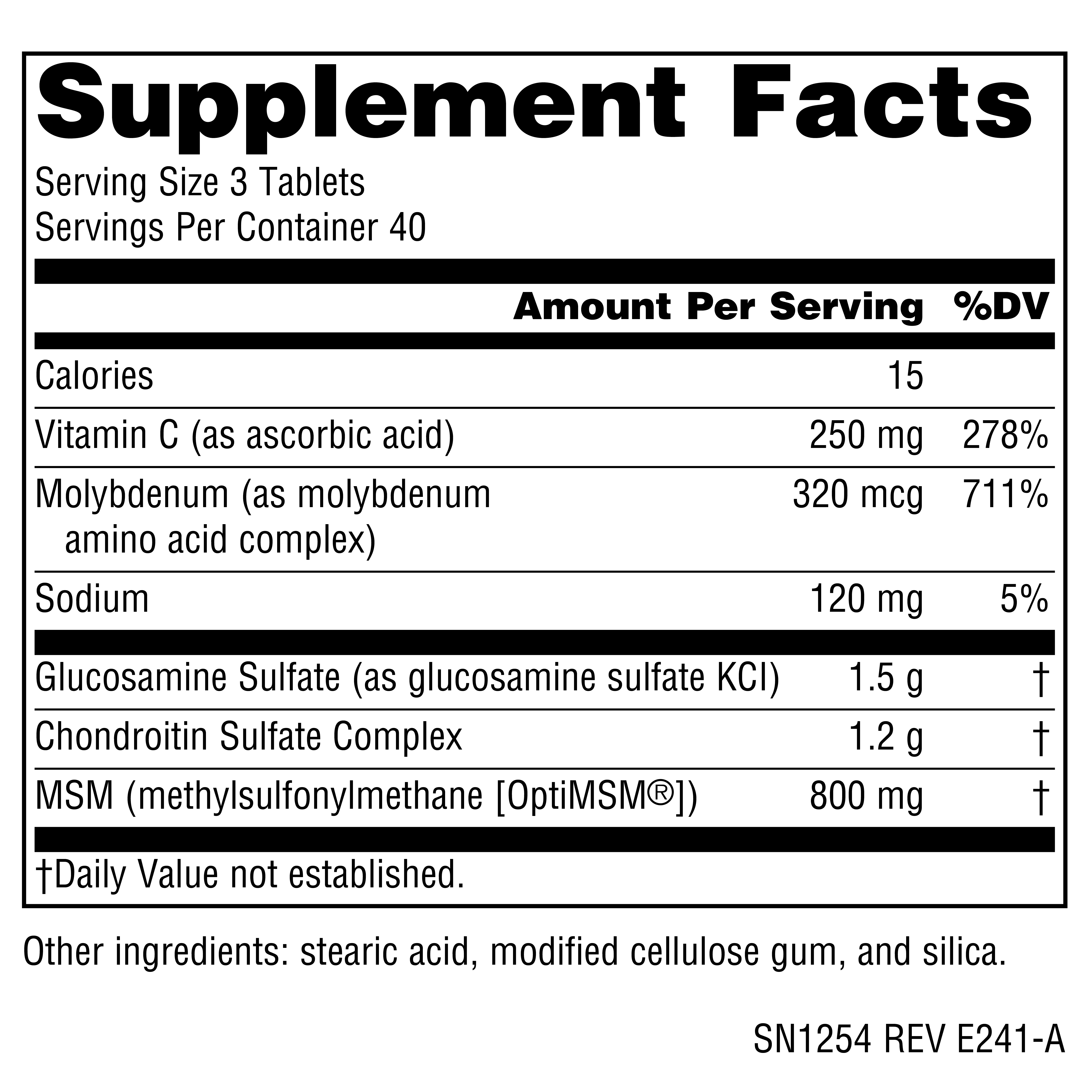 Supplement facts image