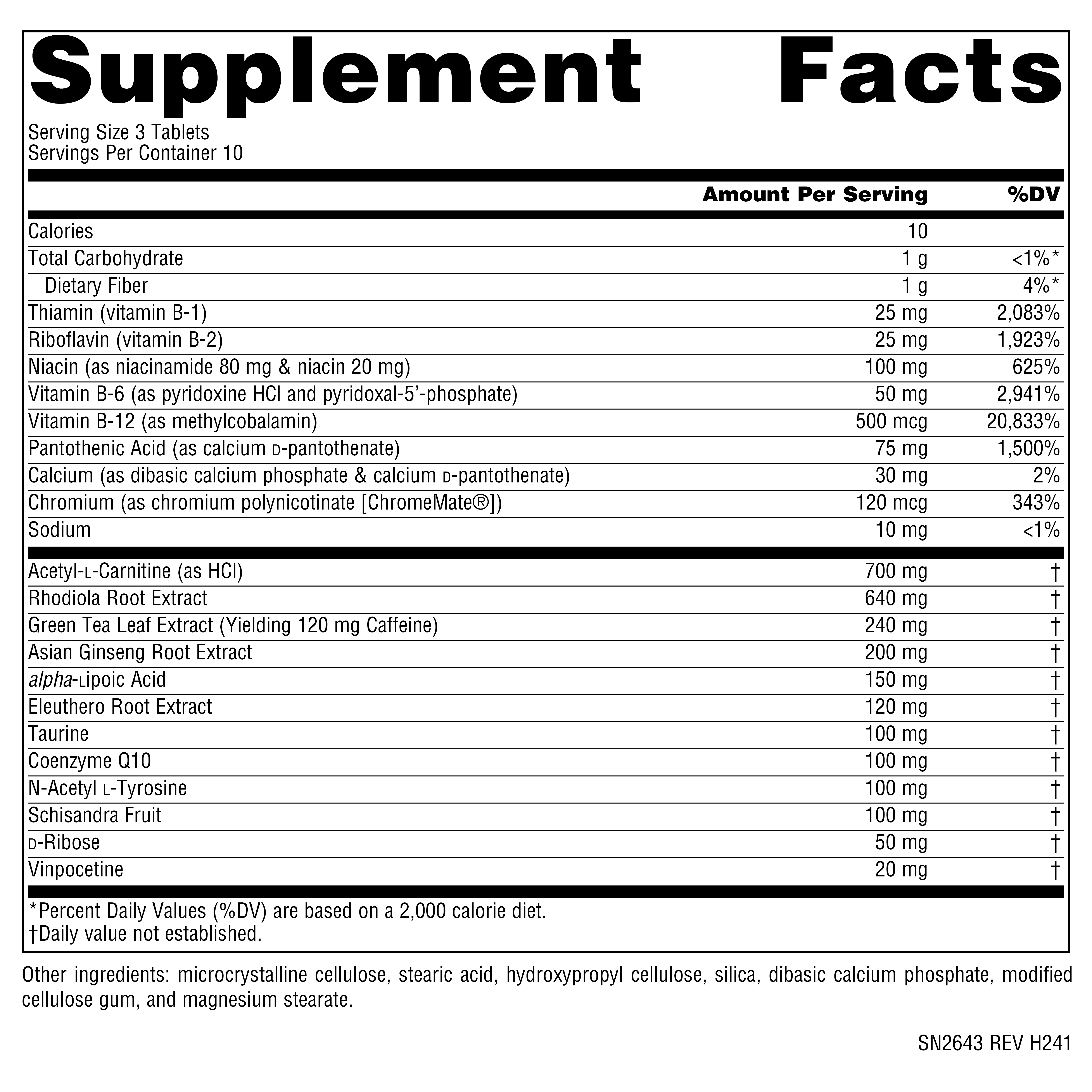 Supplement facts image