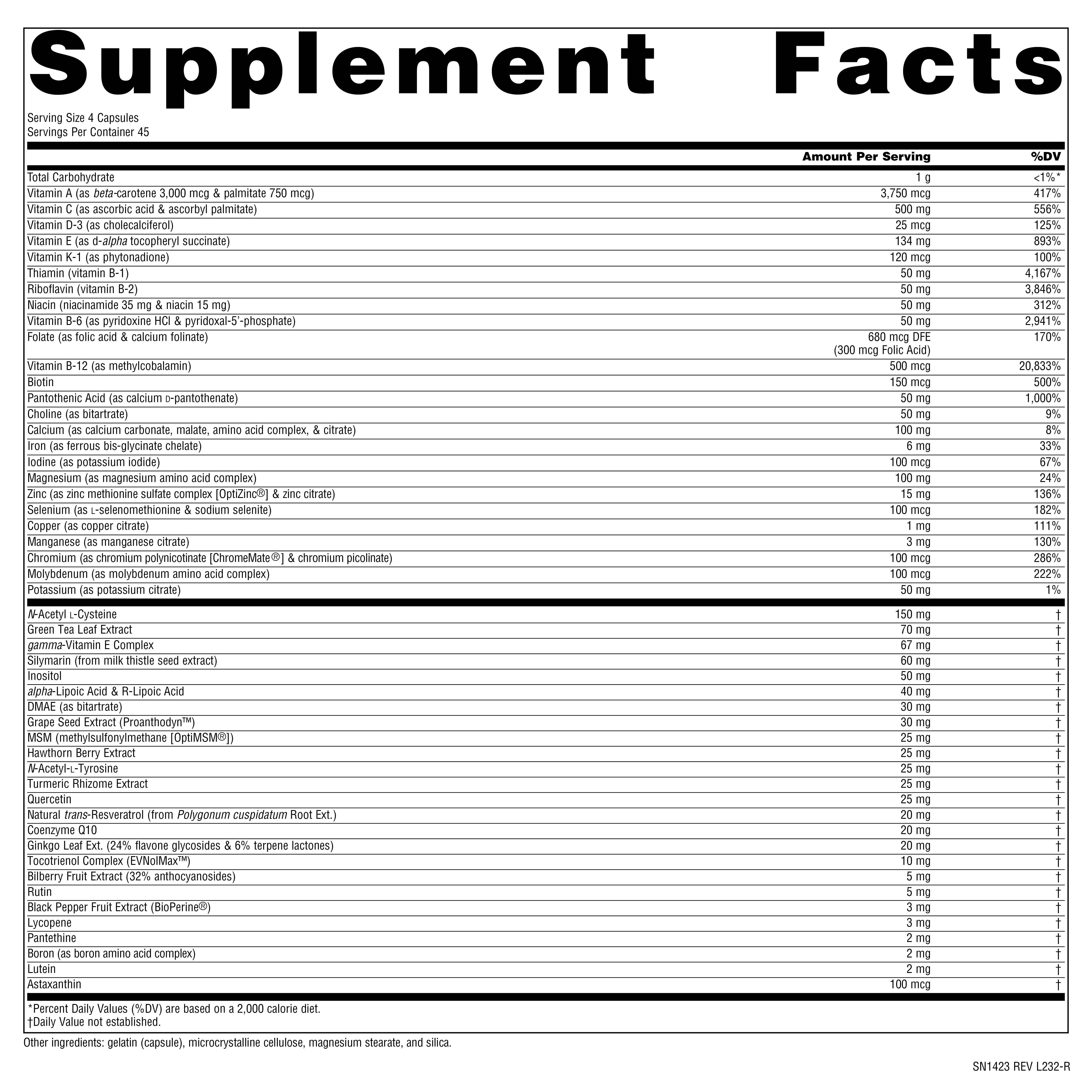 Supplement facts image