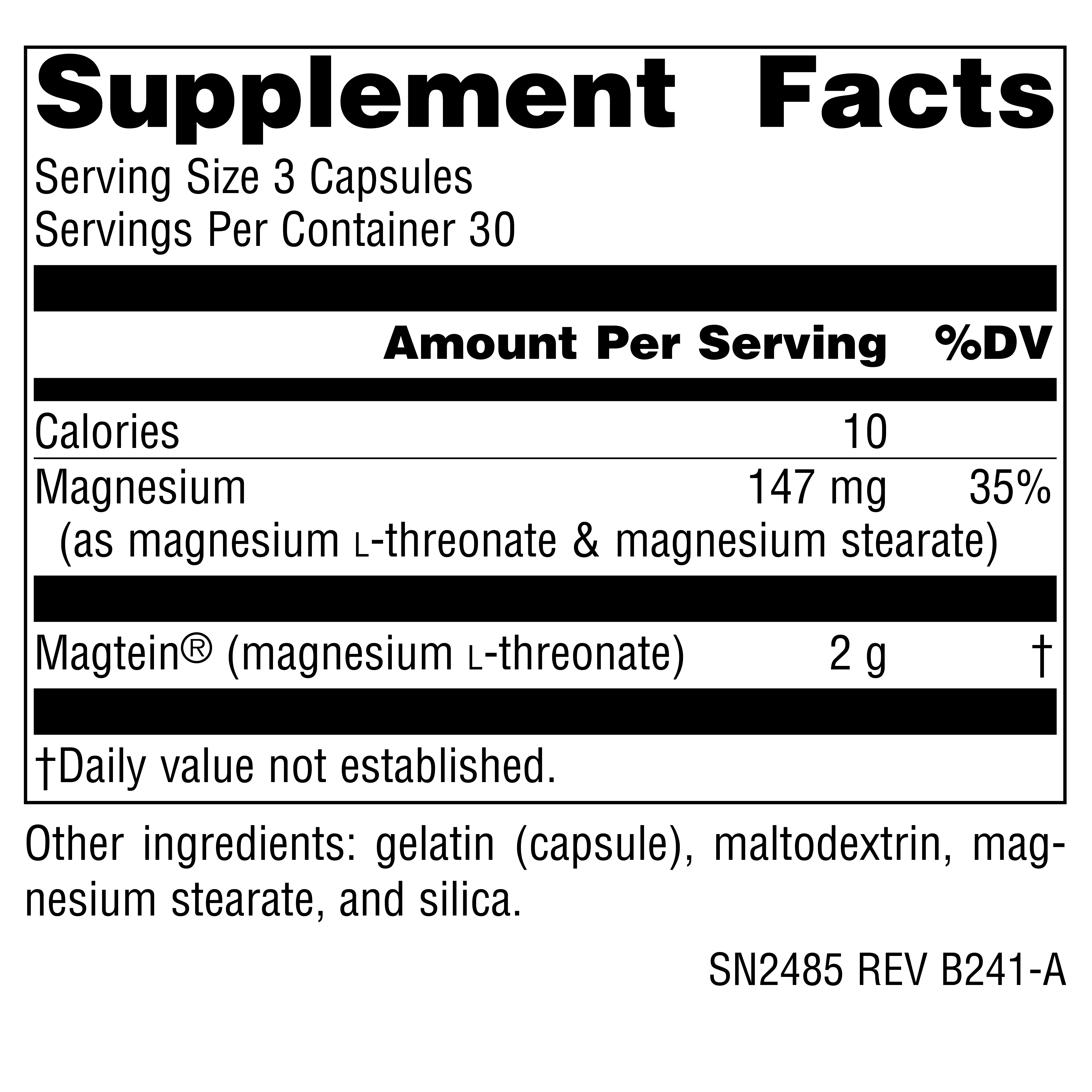 Supplement facts image