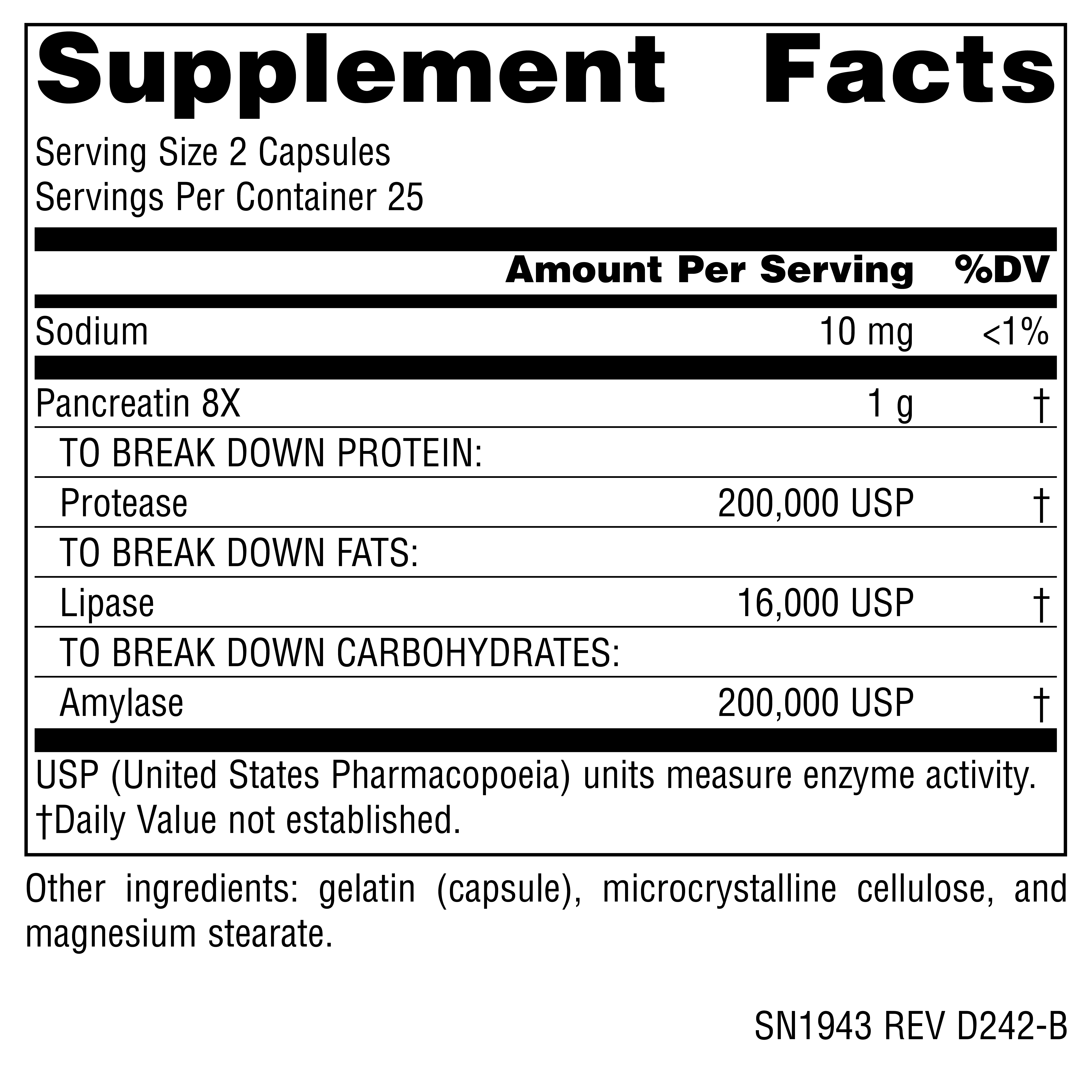 Supplement facts image