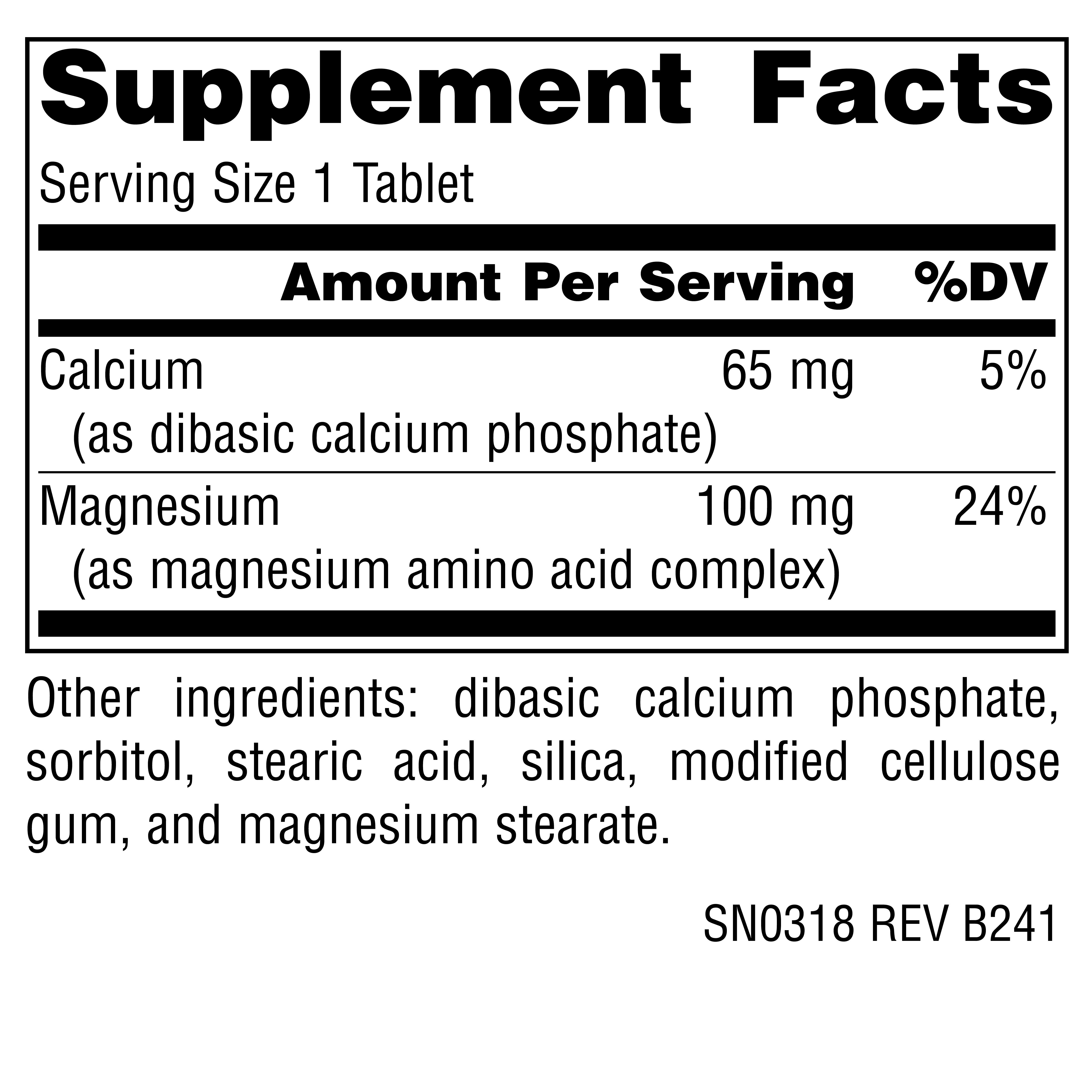 Supplement facts image