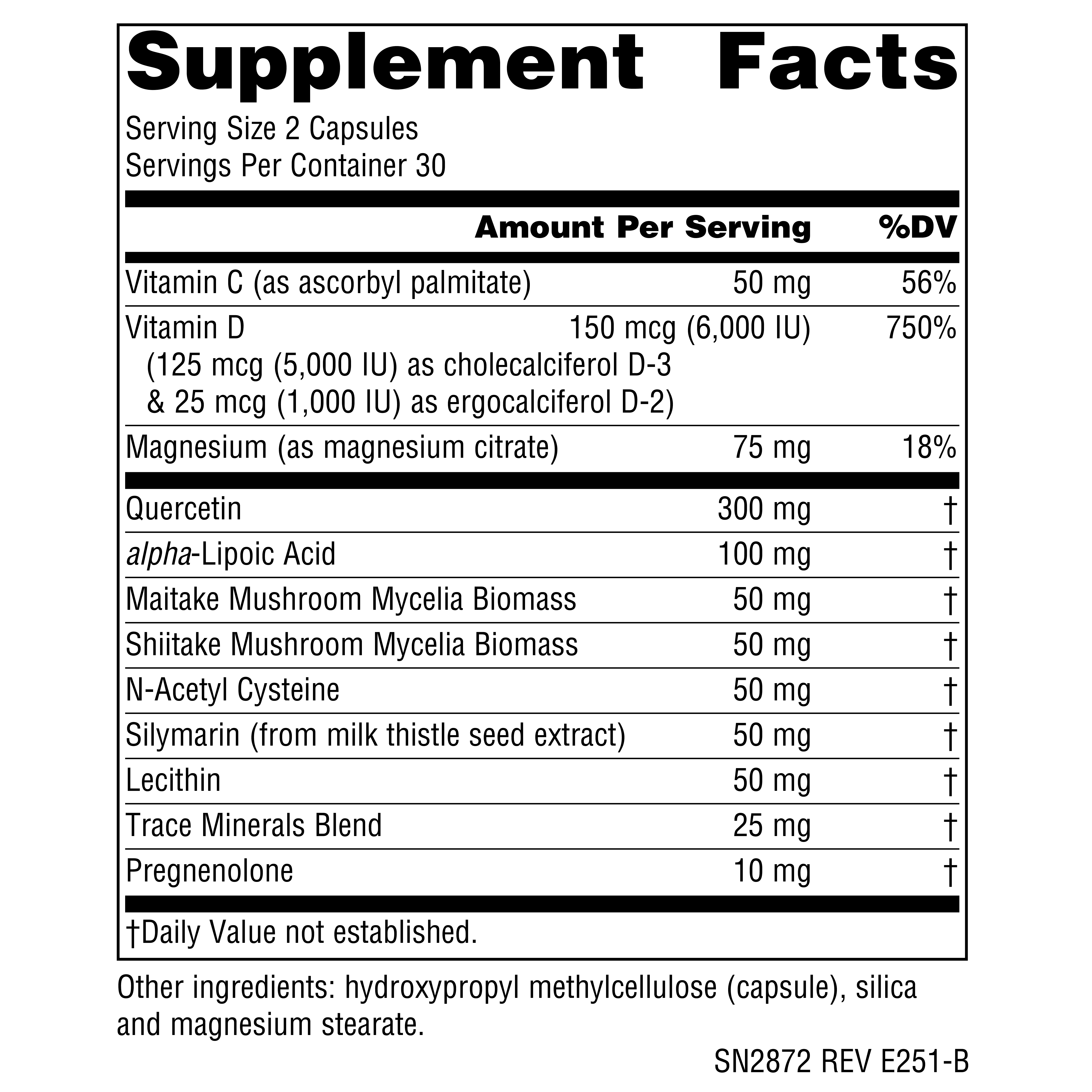 Supplement facts image