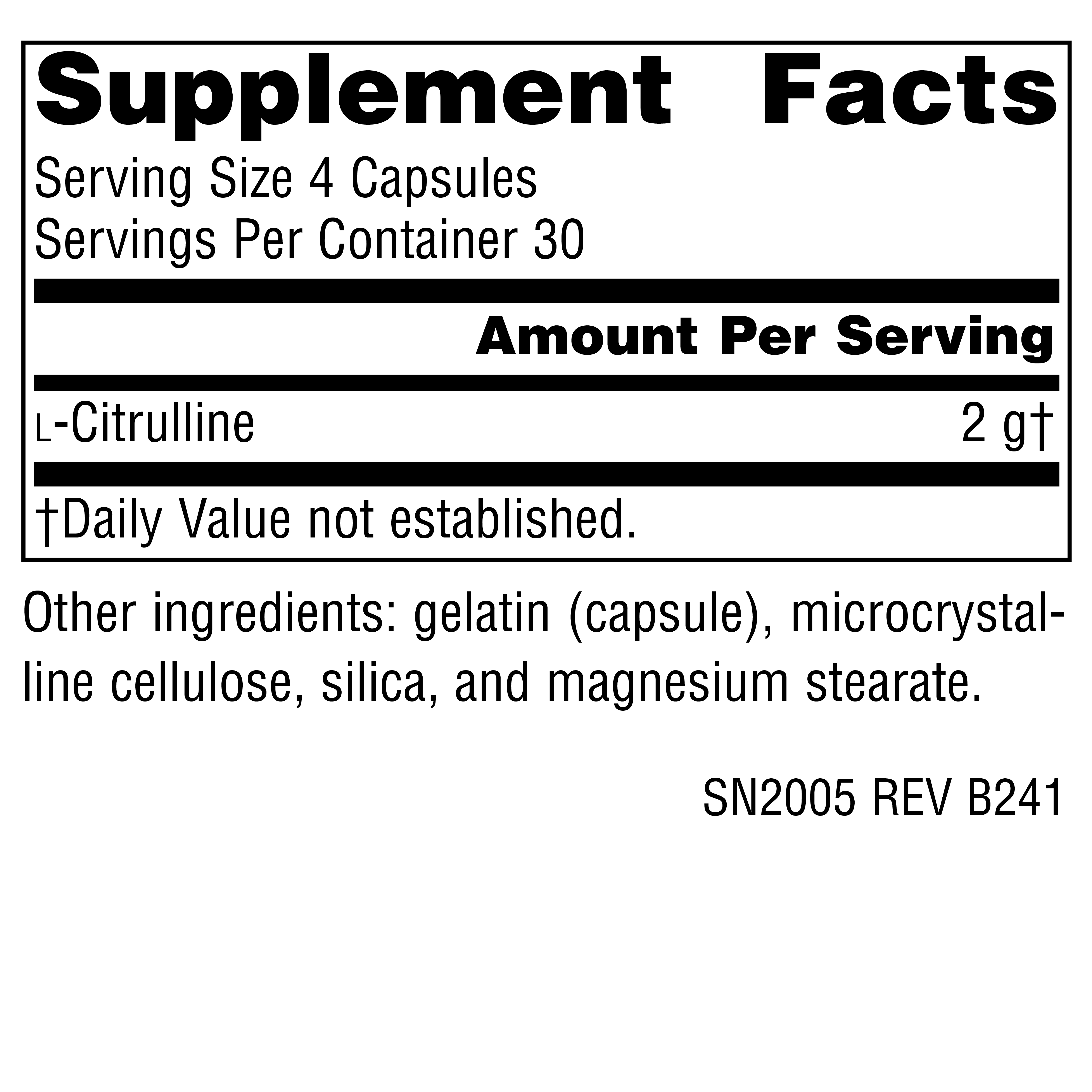 Supplement facts image