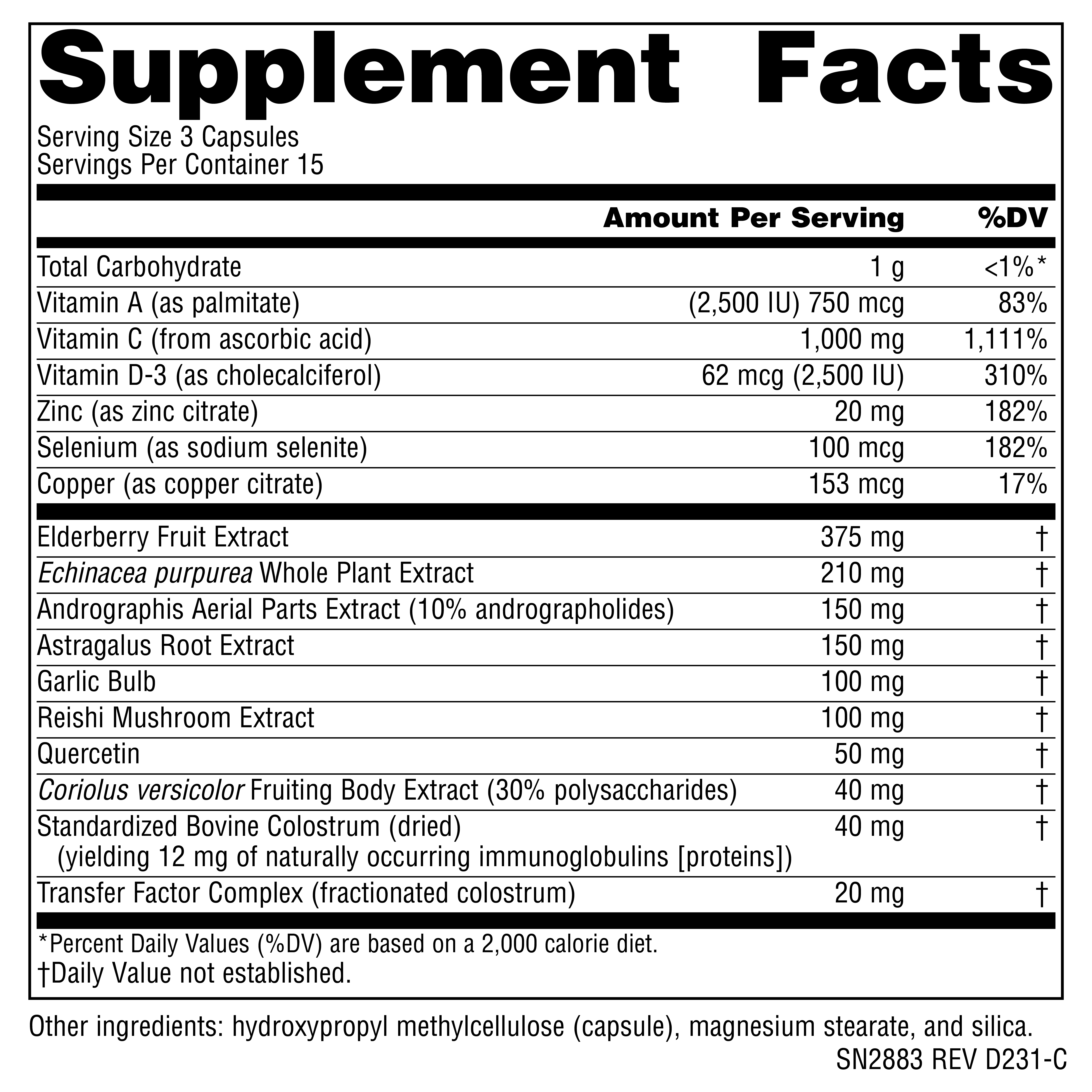 Supplement facts image