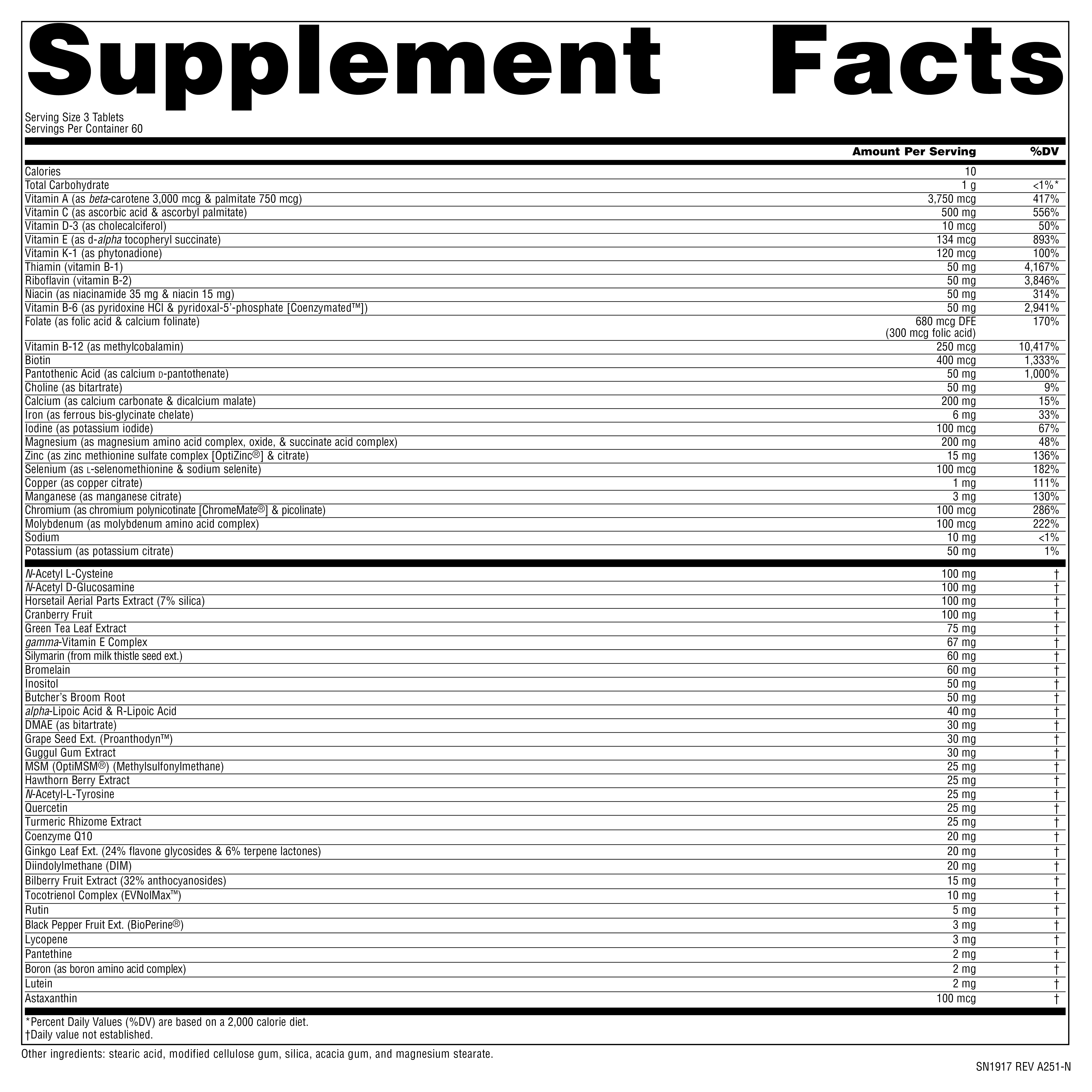 Supplement facts image