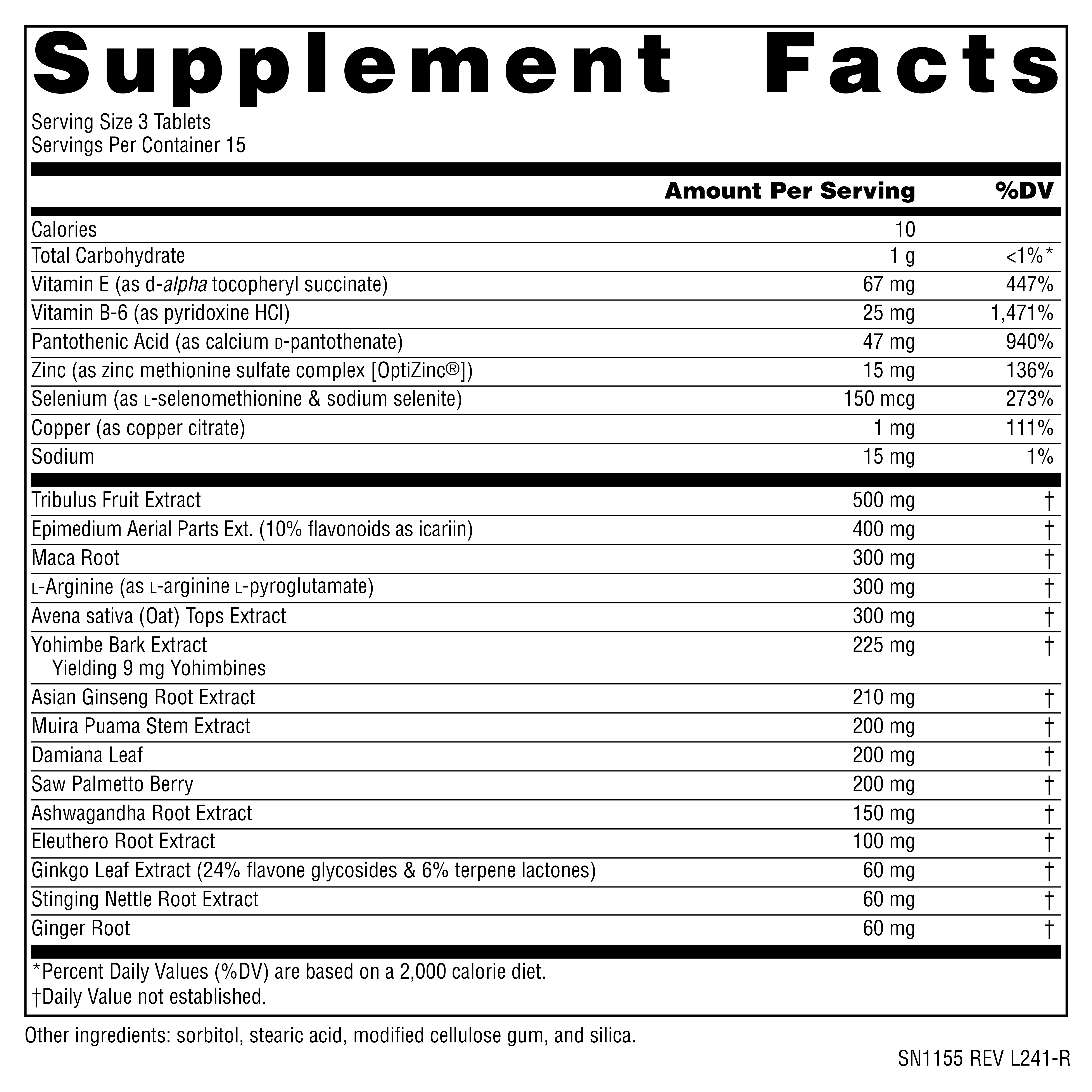 Supplement facts image